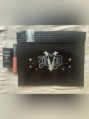 Kat Von D Black Toiletry Pouch (includes travel size lip gloss and lipstick)